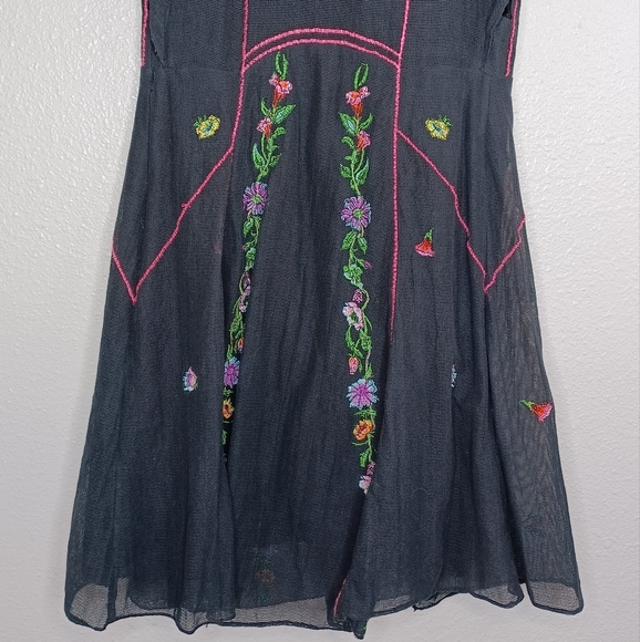 Free People Black Floral Mini Dress - Picture 8 of 16